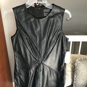 Black Leather Sleeveless Dress